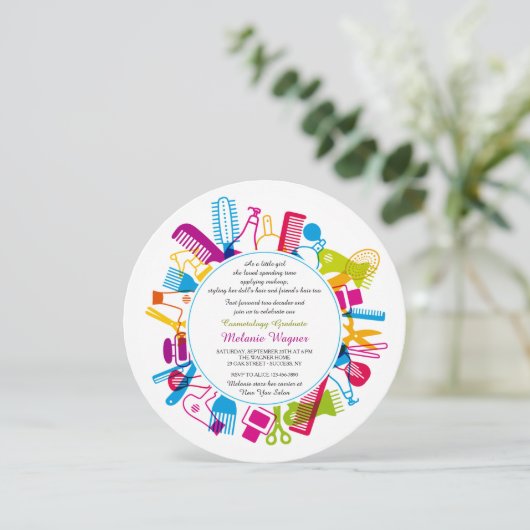 Belle Ecole Graduation Fête Invitation (Debout devant)