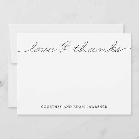 Belle écriture Carte de remerciements moderne (Devant)