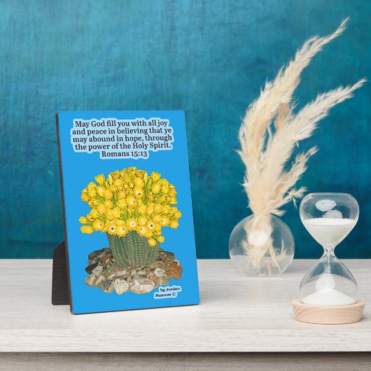 Belle écriture de cactus Plaque Romans 15:13 (Côté)