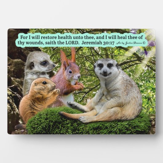 Belle écriture de guérison Plaque Jérémie 30:17 (Devant)