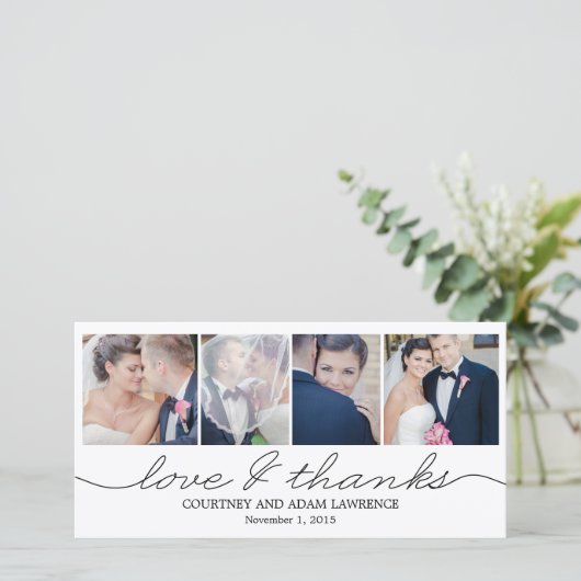 Belle écriture Mariage Merci Cartes - Blanc (Debout devant)