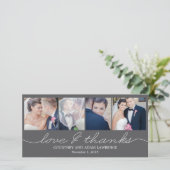 Belle écriture Mariage Merci Cartes - Gris (Debout devant)