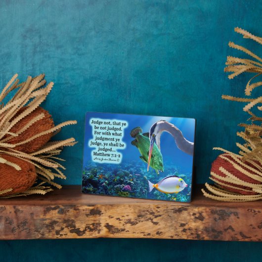 Belle Écriture Océanique Plaque Matthieu 7:1-2 (Côté)