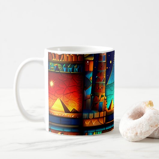 Belle Egypte Hiéroglyphes Coffee Mug Sets (Avec donut)