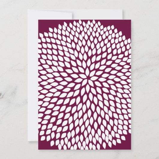 Belle Elegant Zinnia Faire-part de mariage (Dos)