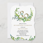 Belle Elégante 80e anniversaire Invitations Femme (Devant)