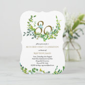 Belle Elégante 80e anniversaire Invitations Femme (Debout devant)