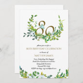 Belle Elégante 80e anniversaire Invitations Mère (Devant / Derrière)