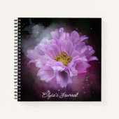 Belle Elégante Fleur Rose Personnalisable Journal (Devant)
