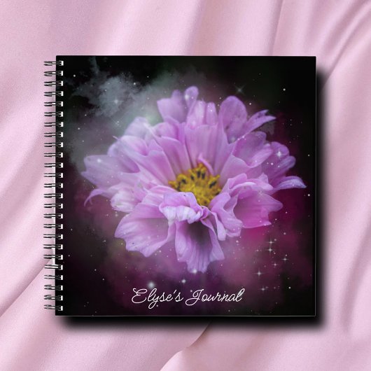 Belle Elégante Fleur Rose Personnalisable Journal