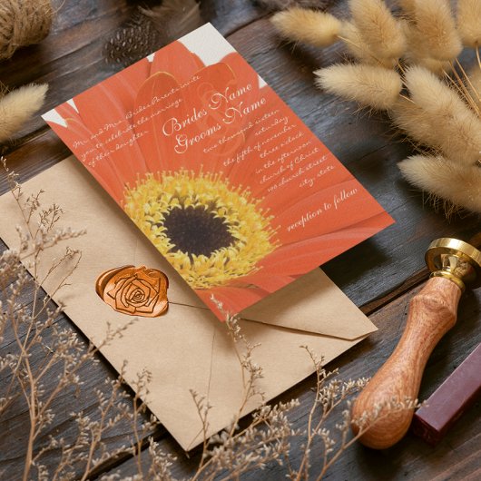 Belle élégante Gerber Daisy Faire-part de mariage