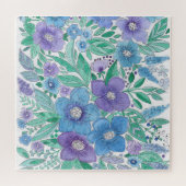 Belle, élégante, puzzle de fleurs, aquarelle (Horizontal)