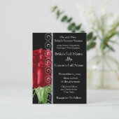 Belle Elégante Rose Rouge Faire-part de mariage (Debout devant)