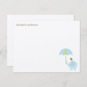 Belle Eléphant Baby shower Plat Merci Cartes (Devant / Derrière)