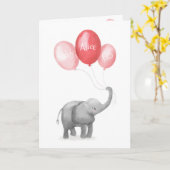 Belle éléphant nouvelle carte personnalisée bébé ( (Fleur jaune)
