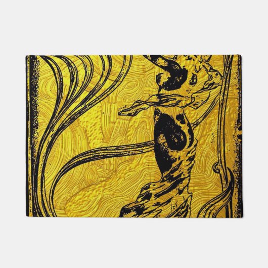 Belle Epoque, Art Nouveau, , goud, zwart, vrouw Deurmat (Voorkant)