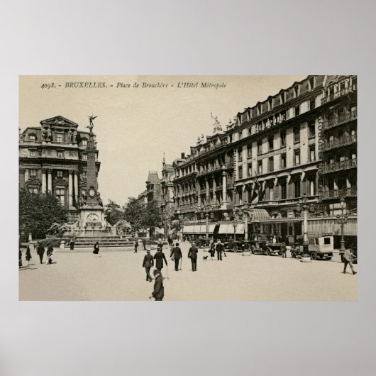 Belle Epoque Brussels Place de Broucker Poster (Voorkant)