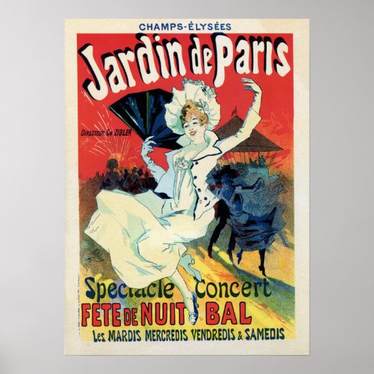  belle epoque jardin de Paris Poster (Voorkant)