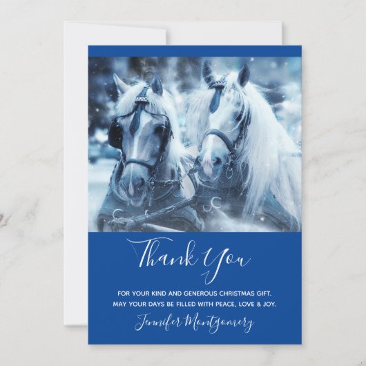 Belle équipe Cheval Hiver Photo Merci (Devant)