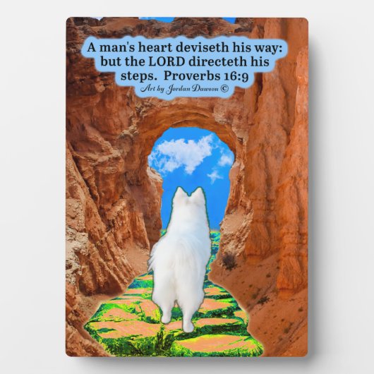 Belle Eskie Scripture Plaque Proverbes 16:9 (Devant)