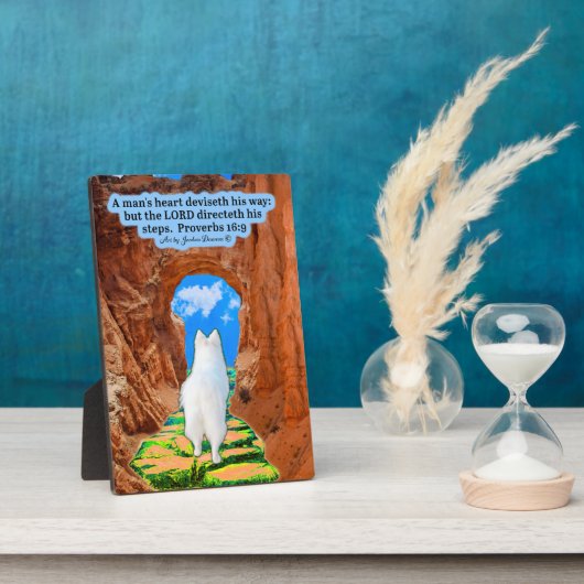 Belle Eskie Scripture Plaque Proverbes 16:9 (Côté)