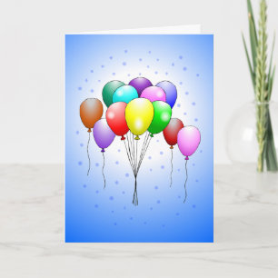 Belle et colorée ballon d'anniversaire Carte