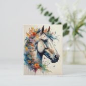 Belle et colorée carte de voeux Cheval (Debout devant)