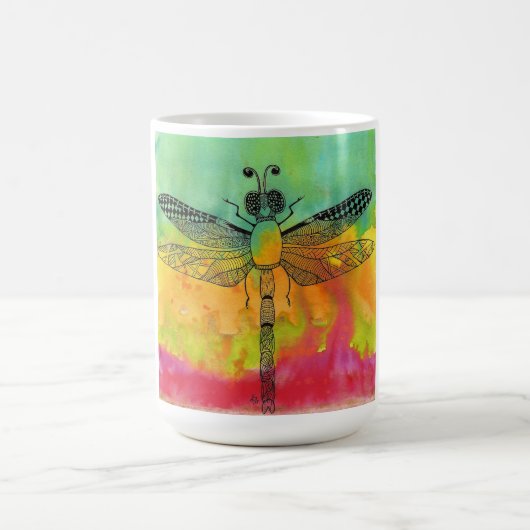 Belle et colorée dragonfly Mug (Centre)