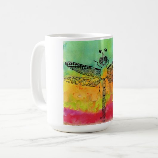 Belle et colorée dragonfly Mug (Devant gauche)
