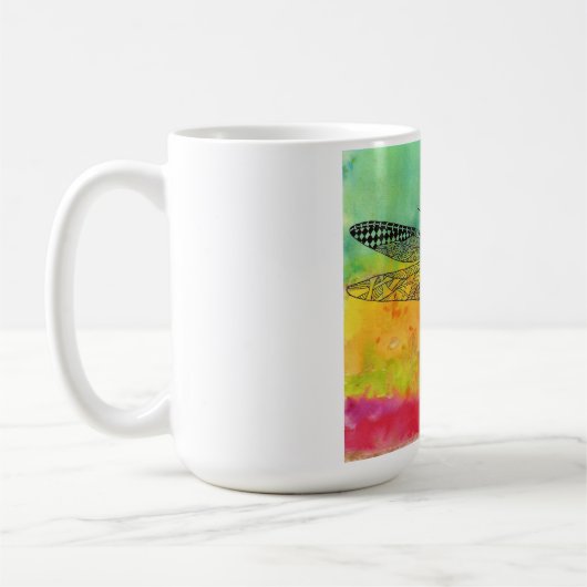 Belle et colorée dragonfly Mug (Gauche)