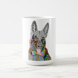 Belle et colorée tasse de berger allemand