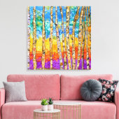 Belle et colorée toile d'arbres en Aspen 24x24" (Insitu(Salon))