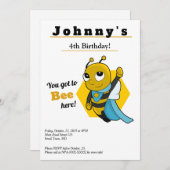 Belle et drôle invitation à l'anniversaire pour un (Devant / Derrière)