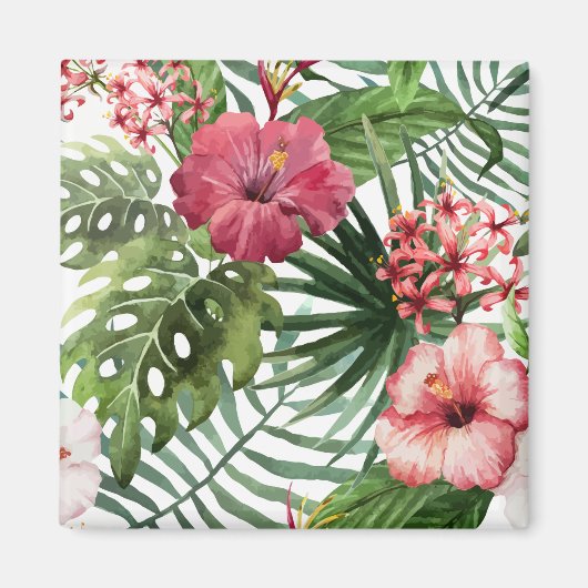 Belle et élégant Tropical Floral | Magnet (Devant)
