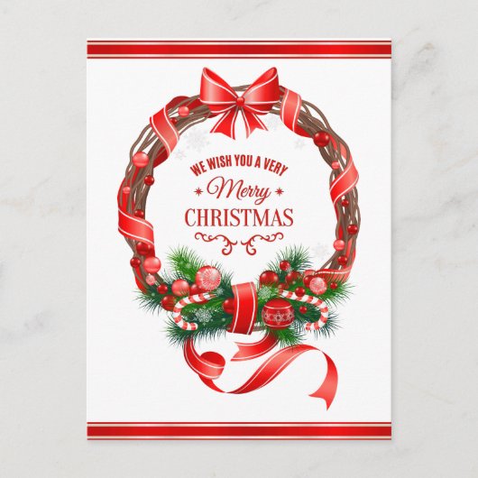 Belle et élégante carte postale de couronne de Noë (Devant)