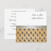 Belle et élégante invitation Mariage damassé (Devant / Derrière)