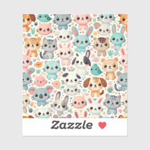 Belle et ludique motif animal autocollant design.
