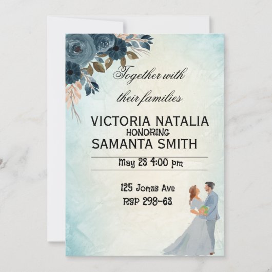 Belle et personnalisée Invitations de mariage (Devant)