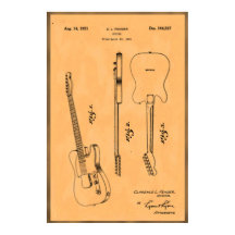 Belle et Unique Impression de Brevet de Guitare Él