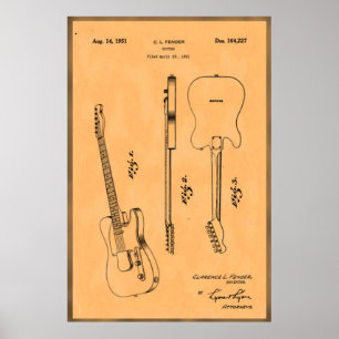 Belle et Unique Impression de Brevet de Guitare Él