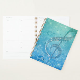 Belle étincelle brillante effet bleu treble clef