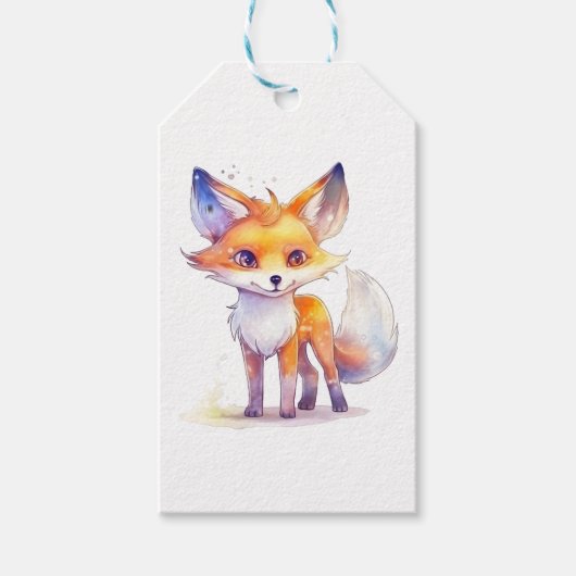 Belle étiquette cadeau Baby Fox (Devant)