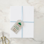 Belle étiquette cadeau d'animaux de bois (Avec de laficelle)