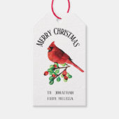 Belle étiquette cadeau de Noël Cardinal personnali (Devant)