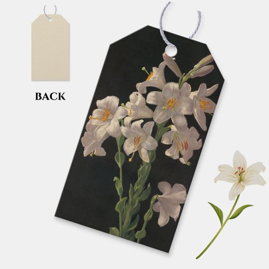 Belle étiquette cadeau Lys de Pâques Vintages