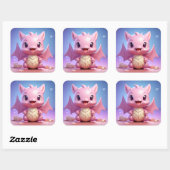 Belle étiquette de dragon bébé (Feuille)