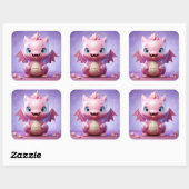 Belle étiquette de dragon bébé (Feuille)