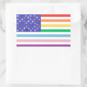 Belle Étiquette Rectangulaire Drapeau USA (Sac)