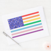 Belle Étiquette Rectangulaire Drapeau USA (Enveloppe)