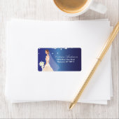 Belle Étiquettes d'adresse de retour de mariée. (En situation)